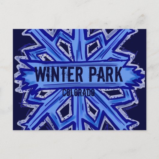 Winter Park Colorado snowflake briefkaart (Voorkant)