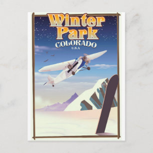 Winter Park colorado vintage-poster Briefkaart