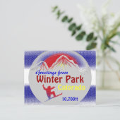 Winter Park Colorado vlag groeten artsy briefkaart (Staand voorkant)