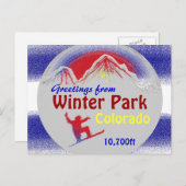 Winter Park Colorado vlag groeten artsy briefkaart (Voorkant / Achterkant)
