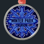 Winter Park Colorado wintersneeuwvlok Metalen Ornament<br><div class="desc">Winter Park Colorado wintersneeuwvlok</div>