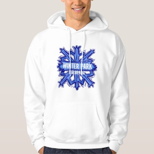 Winter Park Colorado wintersnowflake hoodie (Voorkant)