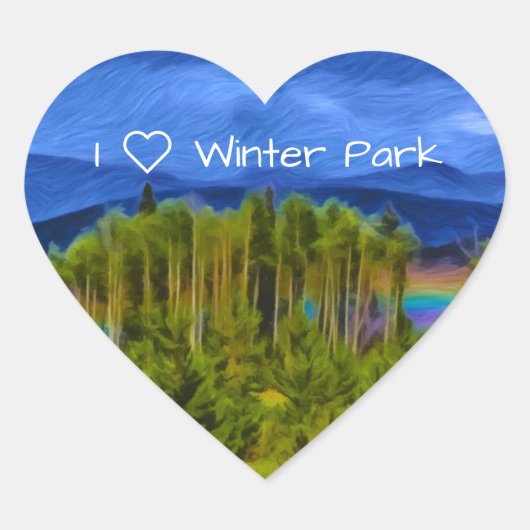 Winter Park Heart Sticker (Voorkant)