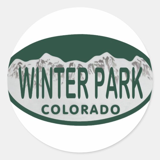 Winter Park licentie ovaal Ronde Sticker (Voorkant)