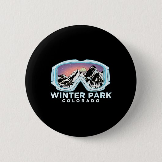 Winter Park Ski Design Winter Park, Co Skien Sneeu Ronde Button 5,7 Cm (Voorkant)