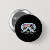 Winter Park Ski Design Winter Park, Co Skien Sneeu Ronde Button 5,7 Cm (Voorkant /achterkant)