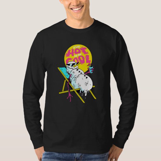 Winter Party Deck Chair Parody Melting Snowman T-shirt (Voorkant)