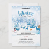 Winter Party Invitation Flyer Kaart (Voorkant)