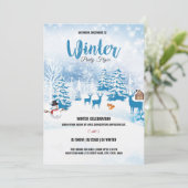 Winter Party Invitation Flyer Kaart (Staand voorkant)