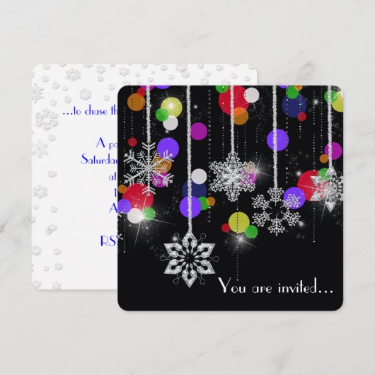 Winter Party Plannen Kaart (Voorkant / Achterkant)