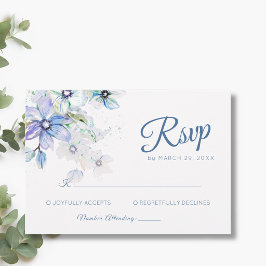 Winter Pastel Bloemige Botanische Romantische Kuns RSVP Kaartje