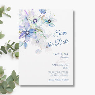 Winter Pastel Bloemige Botanische Romantische Kuns Save The Date
