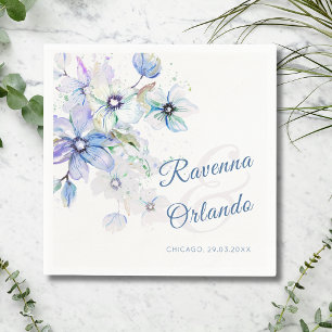 Winter Pastel Bloemige Botanische Romantische Kuns Servet