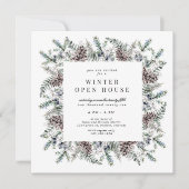 Winter Pastel Elegante Vierkante Open Huis Kaart (Voorkant)