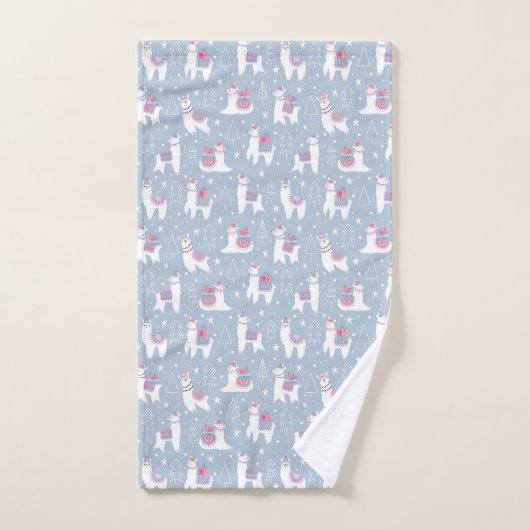 Winter Pastel Llama Pattern Bad Handdoek (Handdoek)