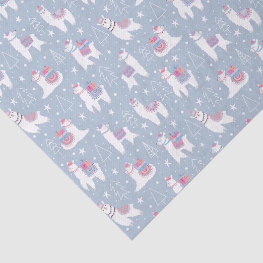 Winter Pastel Llama Pattern Tissuepapier (Detail)