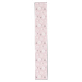 Winter Pastel Pink Snowflake kerstseizoen Lange Tafelloper (Voorkant)