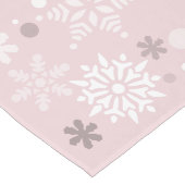 Winter Pastel Pink Snowflake kerstseizoen Lange Tafelloper (Hoek)