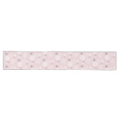 Winter Pastel Pink Snowflake kerstseizoen Lange Tafelloper (Horizontaal)