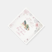 Winter Pastel Pink Snowflake Sleigh Baby Shower Servet (Hoek)