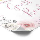 Winter Pastel Pink Snowflake Sleigh Guest Book Poster (Hoek)