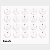 Winter Pastel Pink Snowflake Sleigh Your Message Ronde Sticker (Vel)