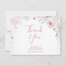 Winter Pastel Roze Sneeuwvlok Slee Baby Shower