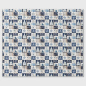 Winter Patchwork kerstcadeau inpakpapier (Vlak)