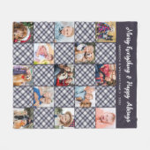 Winter Patchwork Plaid Custom 13 Fotocollage Fleece Deken (Voorkant (Horizontaal))