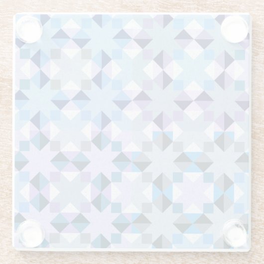 Winter patchwork ster glazen onderzetter (Achterkant)