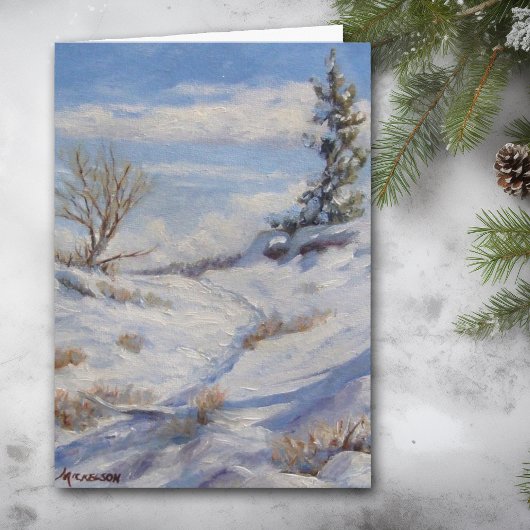 Winter Path Art-kerstkaart Feestdagen Kaart