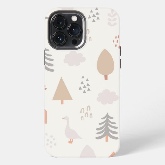 Winter patroon iPhone hoesje (Achterkant)