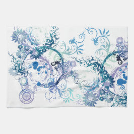 Winter Pattern. Blauw. Turkoois. Theedoek