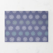 Winter Pattern Blue en White Snowflakes Drieluik Wenskaart (Cover)