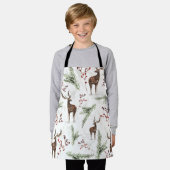 Winter Pattern Deer And Fir Needles Schort (Gedragen)