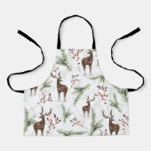 Winter Pattern Deer And Fir Needles Schort (Voorkant)