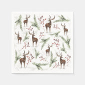 Winter Pattern Deer and Fir Needles Servet (Voorkant)