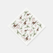 Winter Pattern Deer and Fir Needles Servet (Hoek)