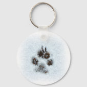 Winter Paw Print Sleutelhanger (Voorkant)