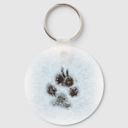 Winter Paw Print Sleutelhanger (Voorkant)