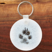 Winter Paw Print Sleutelhanger (Voorkant)