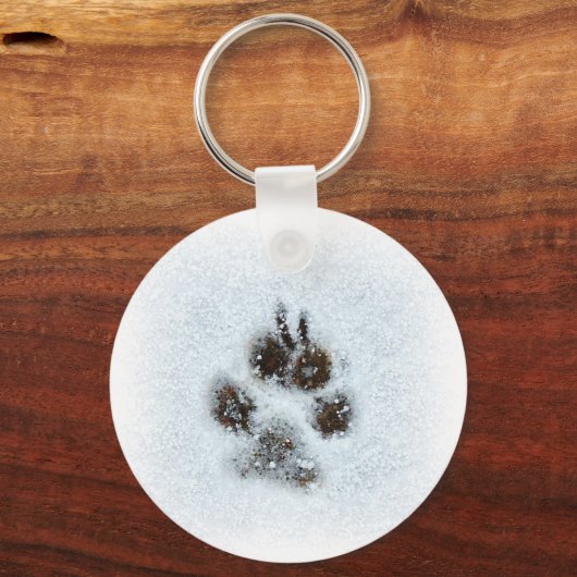 Winter Paw Print Sleutelhanger (Voorkant)