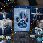 Winter Paw Print Tote Bag  Medium Cadeauzakje