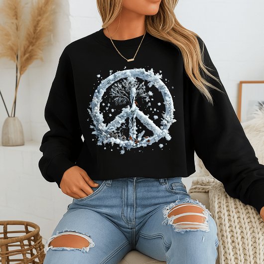 Winter Peace Sign Snowflake Sweatshirt