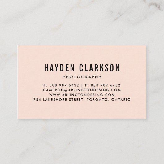 Winter Peach Color Block Modern Visitekaartje (Achterkant)