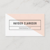 Winter Peach Color Block Modern Visitekaartje (Voorkant)