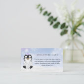 Winter Penguin Baby shower aangepaste behuizing Ka Informatiekaartje (Staand voorkant)