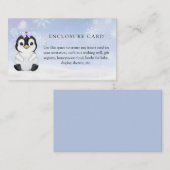 Winter Penguin Baby shower aangepaste behuizing Ka Informatiekaartje (Voorkant / Achterkant)
