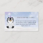 Winter Penguin Baby shower aangepaste behuizing Ka Informatiekaartje (Voorkant)