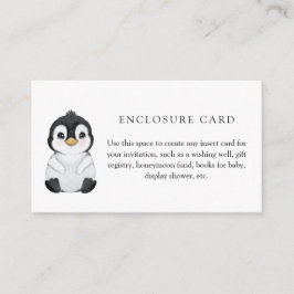 Winter Penguin Baby shower aangepaste behuizing Ka Informatiekaartje
